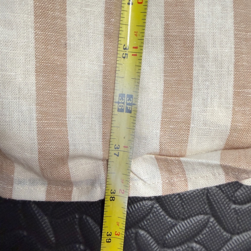 Draper James Maddie Babydoll Dress Women 3X Camel Stripe Linen Blend Ruffle NEW‎ - Picture 8 of 8
